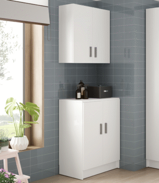 VITA Multi Use Freestanding & Wall Hung Cupboard Set - White