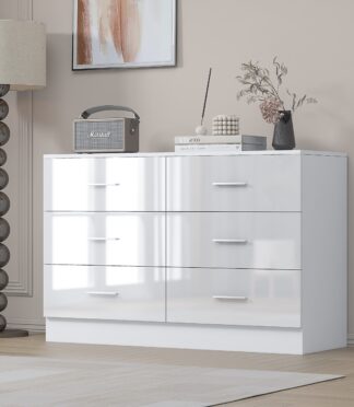 6 Drawer XL Chest - White Gloss/Matt White REFLECT