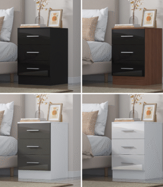 3 Drawer XL Bedside - 4 Colours REFLECT