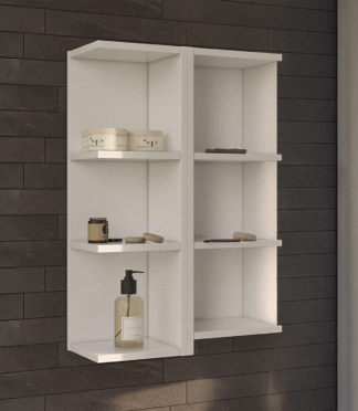 BALTIC Bathroom Corner Open Wall Shelf Unit - White (20cm)