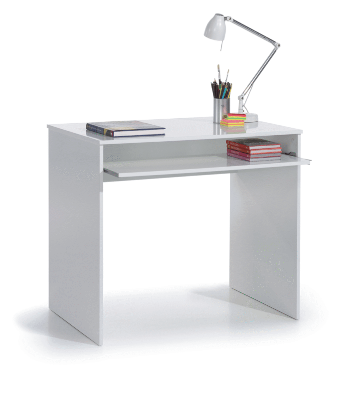 computerdeskinwhitewithrollouttray1
