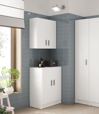 VITA 2 Door Utility Wall Hanging Cupboard - White