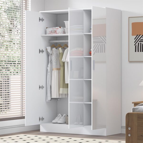 REFLECT Gloss Bedroom Furniture 3 Door Plain Wardrobe - 4 Colour Options - Image 30