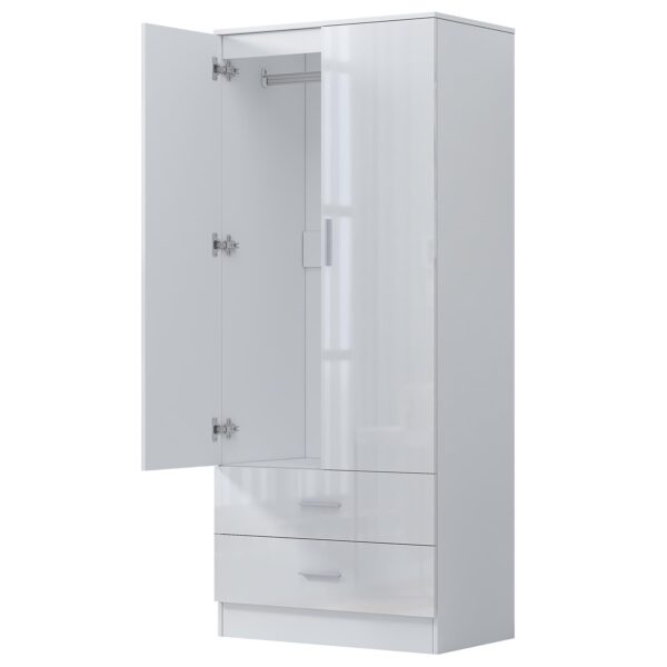 REFLECT Gloss Bedrooom 2 Door & 2 Drawer Combination Wardrobe - 4 Colour Options - Image 17
