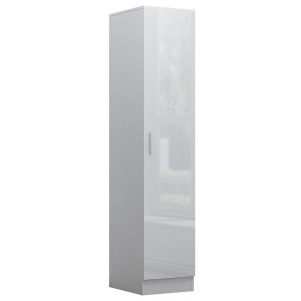 Reflect 1 Door High Gloss Wardrobe - White, Durable Melamine Finish - Modern Bedroom Storage - Single Door Wardrobe - Image 10