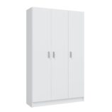 VITA White 3 Door Broom Cupboard - Modular Kitchen & Utility Room Cleaning Storage Cabinet - H: 180cm x W: 109cm x D: 37cm.