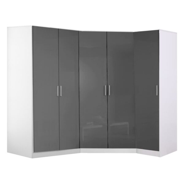 REFLECT Gloss 5 Door Wardrobe Bundle - 2 Door Corner + 2 Door + 1 Door Wardrobe - Image 10
