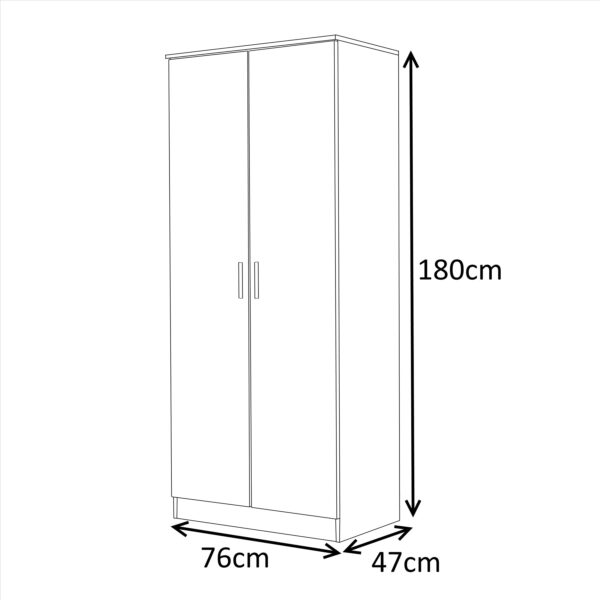REFLECT Gloss Bedroom Furniture 2 Door Plain Wardrobe - 4 Colour Options - Image 28