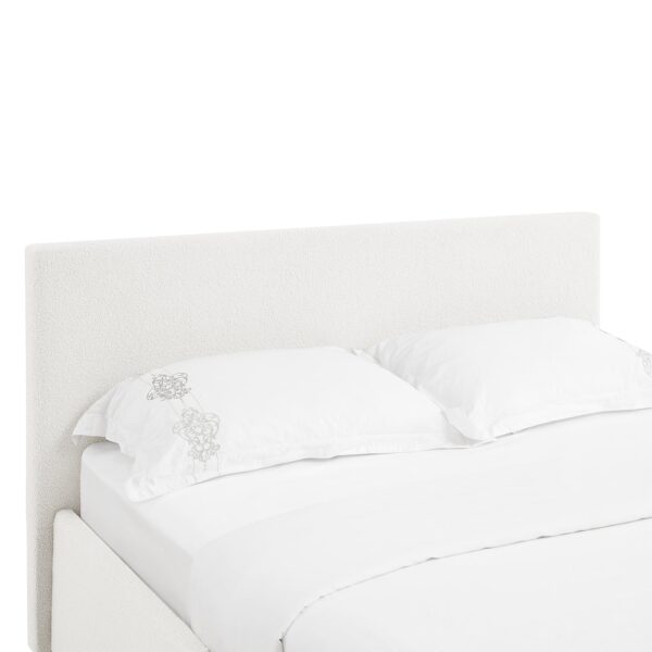 TEDDY Boucle Gas Lift Ottoman Storage Bed in White with 4 Size + Mattress Option - Image 14