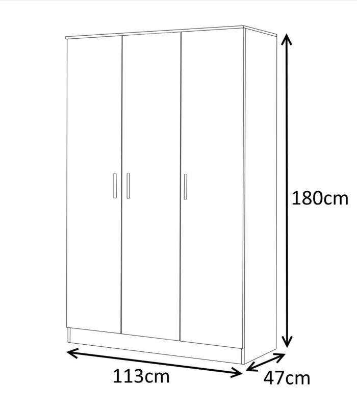 2 door wardrobe wireframe