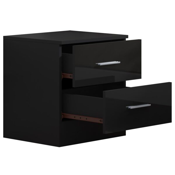 REFLECT High Gloss Bedroom Furniture Wardrobe Chest Bedside Desk Option in Black - Image 56