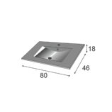 BALTIC 80cm Wide White Sink Unit 2 Door Under Basin Cabinet with Mirror.