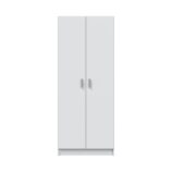 BALTIC Tall White Bathroom Storage Cabinet with 2 Doors- Slim Reversible Design.
