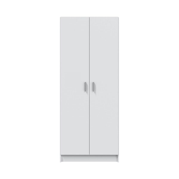 BALTIC Tall White Bathroom Storage Cabinet with 2 Doors- Slim Reversible Design.