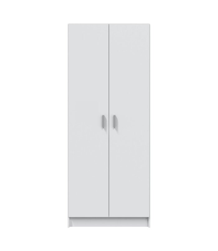 BALTIC Tall White Bathroom Storage Cabinet with 2 Doors- Slim Reversible Design.