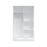 TOP 2 Door Large Modern Sliding Bedroom Wardrobe - White & Grey Finish - H: 200cm x W: 120cm x D: 50cm.