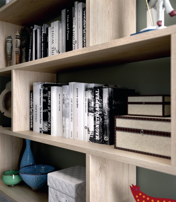 3 Tier Open Low Wide Storage Unit with Compartments, Freestanding Display Bookshelf for Living Room, Office & Study - Light Oak.