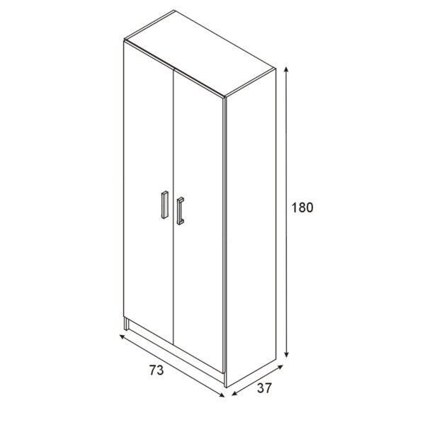 BALTIC Tall White Bathroom Storage Cabinet with 2 Doors- Slim Reversible Design.