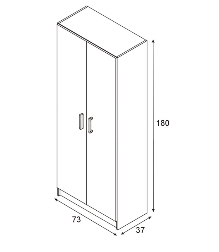 BALTIC Tall White Bathroom Storage Cabinet with 2 Doors- Slim Reversible Design.