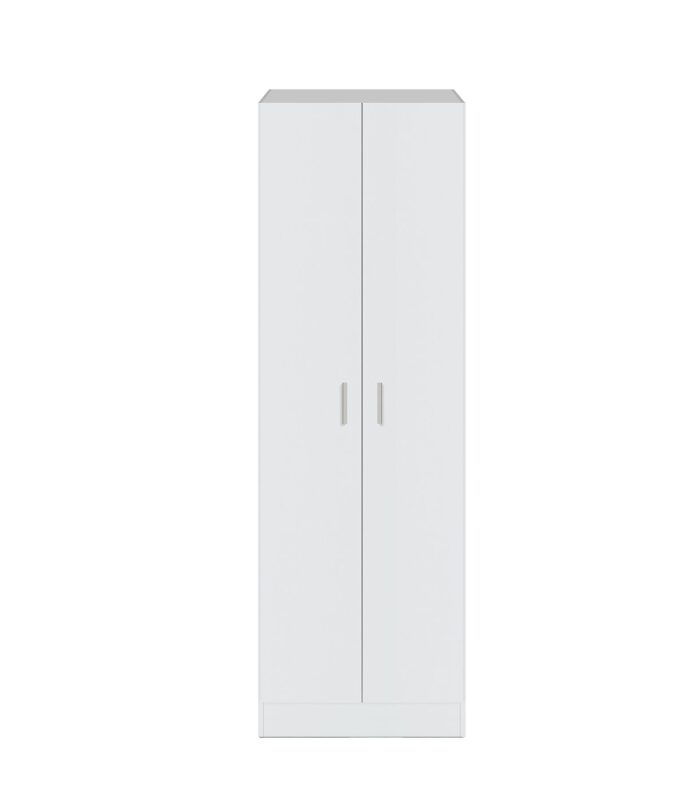 Vita White 2 Door Shoe & Boot Cupboard - Modular Kitchen Utility Room Cleaning Cabinet - H: 180cm x W: 59cm x D: 37cm.