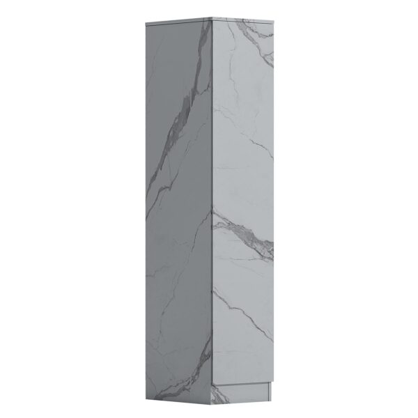 ZITA Compact 1-Door Wardrobe in White Marble Effect - Bedroom Storage, (L) 50cm x (W) 37.5cm x (H) 180cm, Stylish and Space-Saving - Image 4