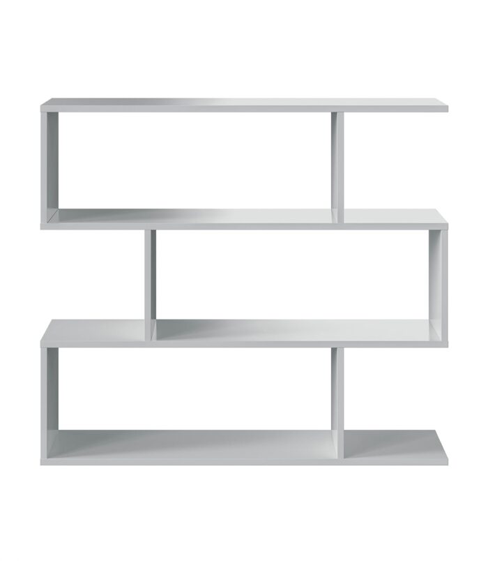 3 Tier Open Low Wide Storage Unit with Compartments, Freestanding Display Bookshelf for Living Room, Kids Playroom & Study - White.