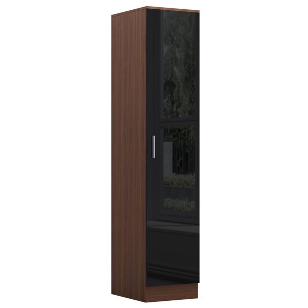 REFLECT High Gloss Bedroom Furniture Wardrobe Chest Bedside Desk - Black/Walnut - Image 111