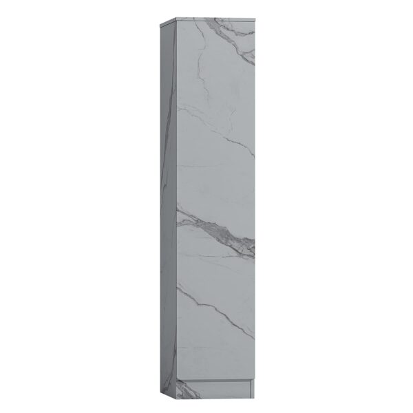 ZITA Compact 1-Door Wardrobe in White Marble Effect - Bedroom Storage, (L) 50cm x (W) 37.5cm x (H) 180cm, Stylish and Space-Saving - Image 6