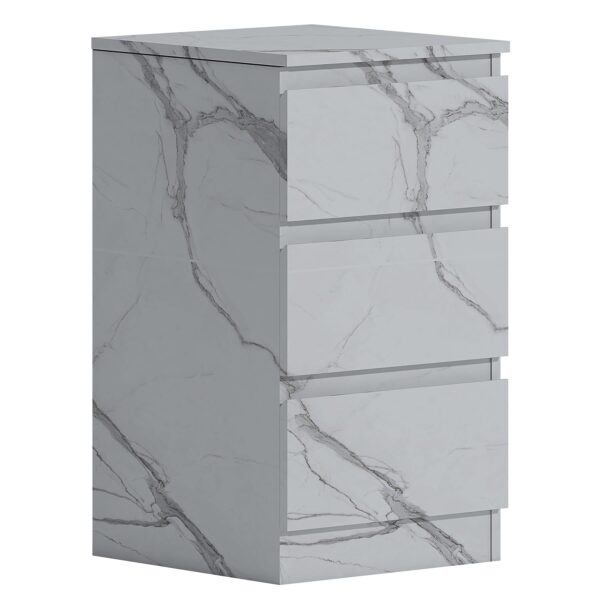 ZITA Bedroom Furniture Wardrobe Chest Bedside in White OR Grey Marble Colour - Image 56