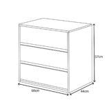ARC Compact 3 Drawer Storage Chest White, Internal Storage 57x60x44cm.