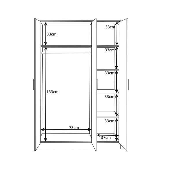 REFLECT High Gloss Bedroom Furniture Wardrobe Chest Bedside Desk in Grey/White - Image 52