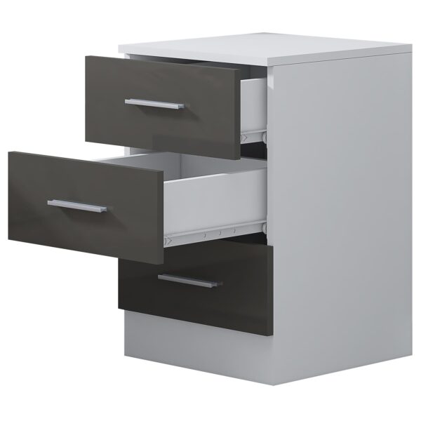 REFLECT High Gloss Bedroom Furniture Wardrobe Chest Bedside Desk in Grey/White - Image 40