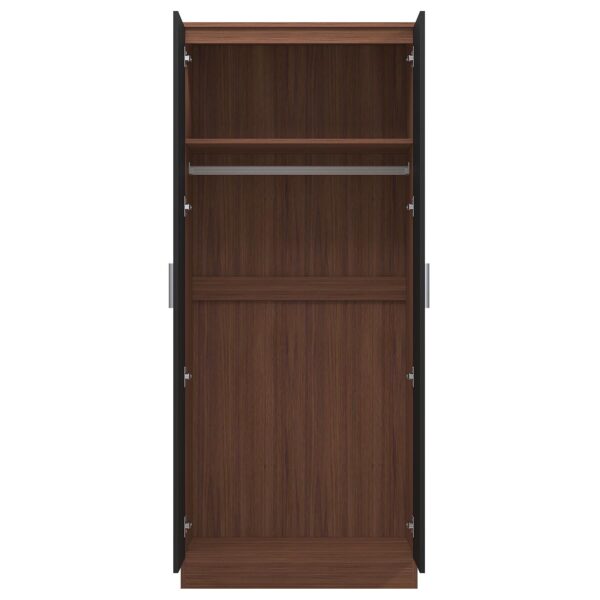 REFLECT High Gloss Bedroom Furniture Wardrobe Chest Bedside Desk - Black/Walnut - Image 60