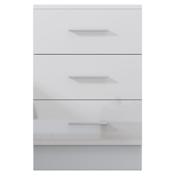 REFLECT Gloss Bedroom Furniture Tall 3 Drawer Bedside - 4 Colour Options - Image 25