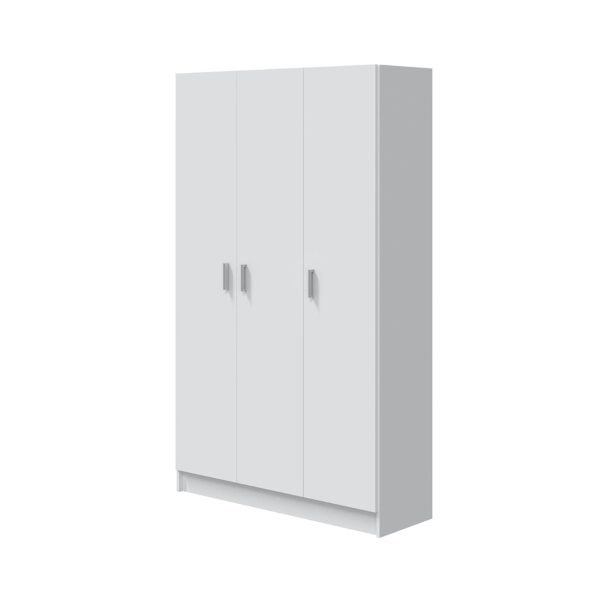 VITA White 3 Door Broom Cupboard - Modular Kitchen & Utility Room Cleaning Storage Cabinet - H: 180cm x W: 109cm x D: 37cm.