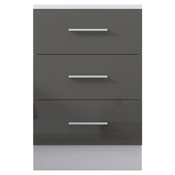 REFLECT High Gloss Bedroom Furniture Wardrobe Chest Bedside Desk in Grey/White - Image 38