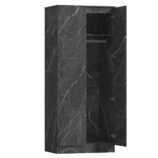 ZITA Grey Marble Effect 2 Piece Wardrobe Bundle - 2 x 2-Door Wardrobes, (L) 50cm x (W) 76cm x (H) 180cm.