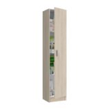 VITA Oak Utility Storage Cupboard - 1 Door Cabinet with 3 Shelves - Modular Storage for Kitchen or Utility Room.