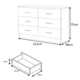 REFLECT Gloss 4pc Set - 2 Door Sliding Wardrobe + Wide Chest + Bedside + Desk.
