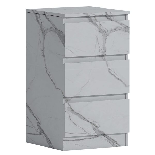 ZITA Bedroom Furniture Wardrobe Chest Bedside in White OR Grey Marble Colour - Image 55