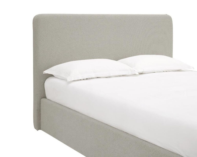 TEDDY BOUCLE 4FT6 Double Grey Ottoman Storage Bed Gas Lift Up - (L) 210cm x (W) 155cm (H) 113cm with Bonnell Spring Mattress - Image 5