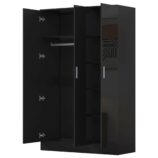 2 door wardrobe black