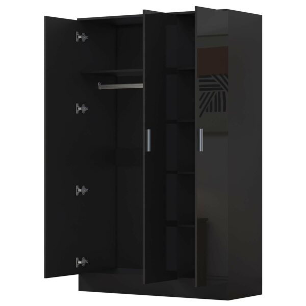 2 door wardrobe black