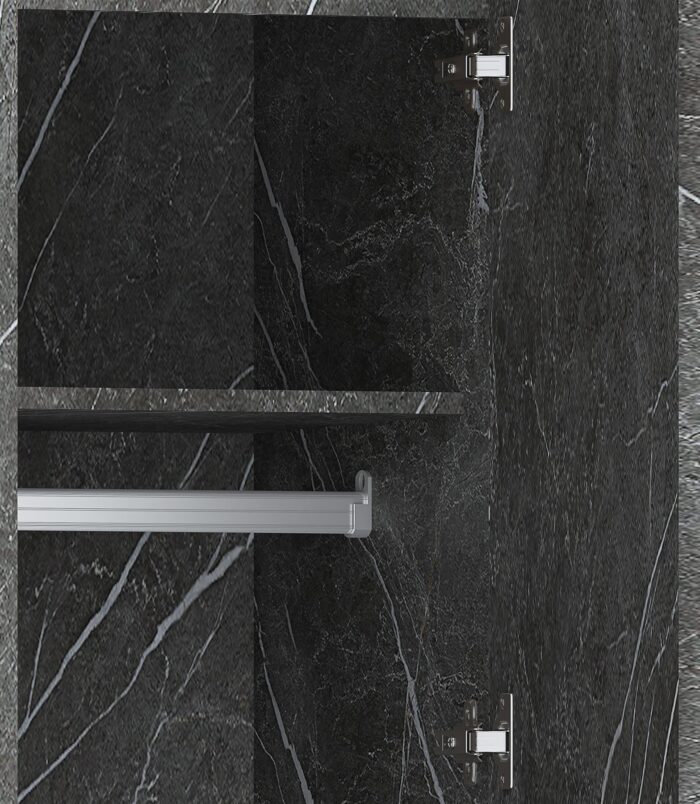 ZITA Grey Marble Effect 2 Piece Wardrobe Set - 2 Door and 1 Door, Spacious Bedroom Storage Solutions.