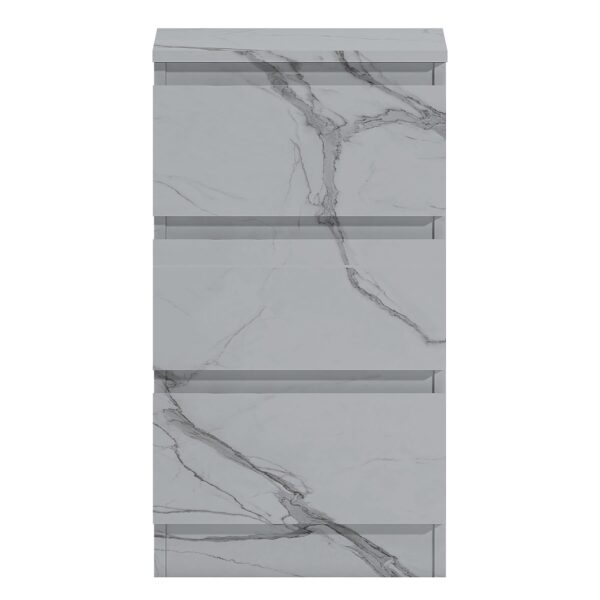 ZITA Bedroom Furniture Range Wardrobe Chest Bedside in White Marble Effect - Image 29