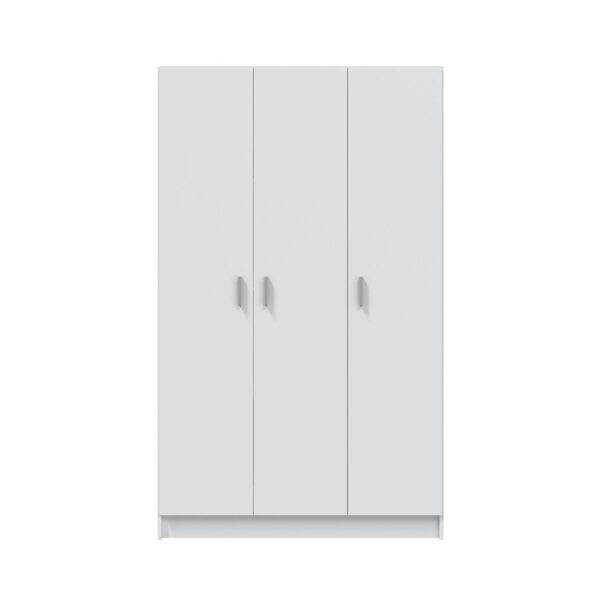 VITA White 3 Door Broom Cupboard - Modular Kitchen & Utility Room Cleaning Storage Cabinet - H: 180cm x W: 109cm x D: 37cm.