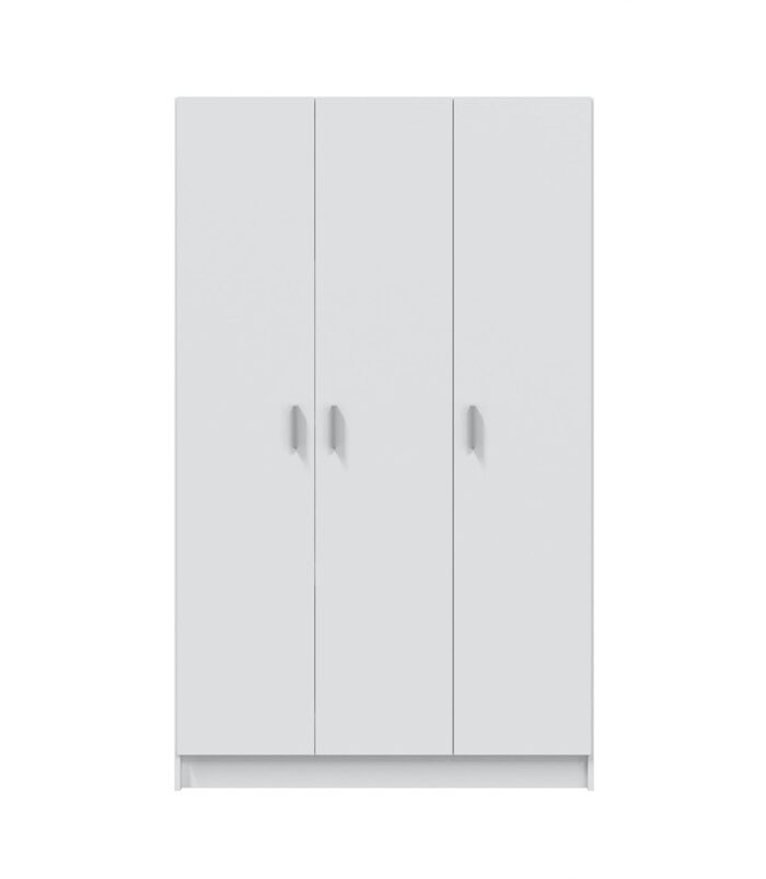 VITA White 3 Door Broom Cupboard - Modular Kitchen & Utility Room Cleaning Storage Cabinet - H: 180cm x W: 109cm x D: 37cm.