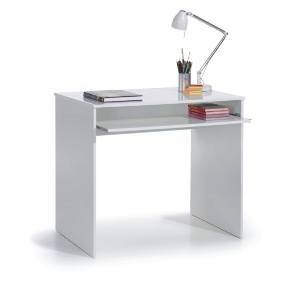 LEO White Computer Desk - Modern Space-Saving Workstation for Home Office or Student Room - H: 79cm x W: 90cm x D: 54cm - Image 5