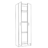 Vita Oak 2 Door 4 Shelf Kitchen Utility Room Cabinet - Modular Cleaning Storage - H: 180cm x W: 59cm x D: 37cm.