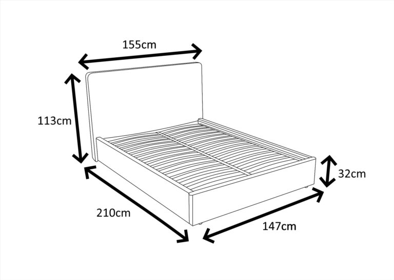 TEDDY BOUCLE 4FT6 Double Grey Ottoman Storage Bed Gas Lift Up - (L) 210cm x (W) 155cm (H) 113cm with Bonnell Spring Mattress - Image 7